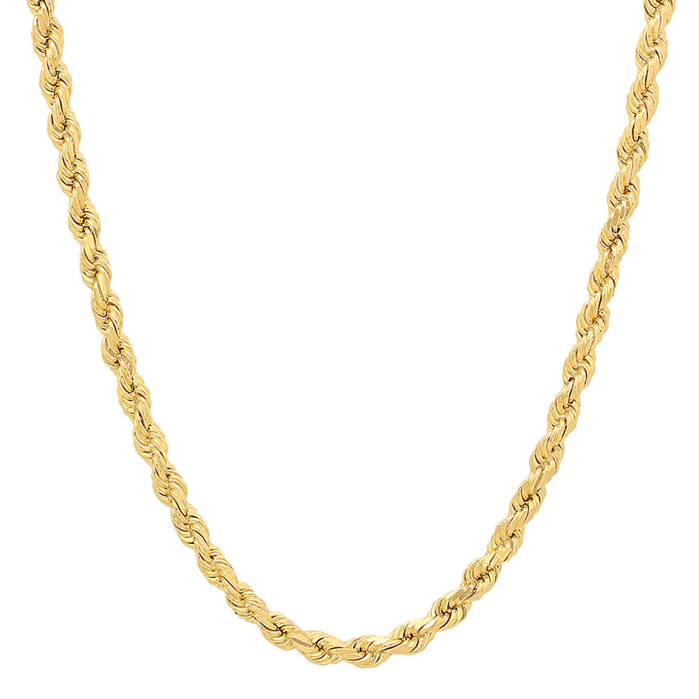 14k Solid gold 5mm Rope Chain, Gold Rope Chain, Rope Gold Necklace
