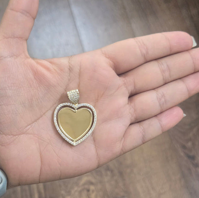 14k Gold Heart Picture Pendant Double Sided, Love Heart Picture Charm, Double Face Charm, Memorial Picture Pendant (Picture Included) (Copy)