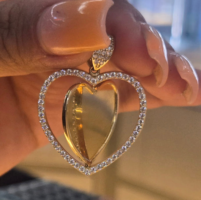 14k Gold Heart Picture Pendant Double Sided, Love Heart Picture Charm, Double Face Charm, Memorial Picture Pendant (Picture Included) (Copy)