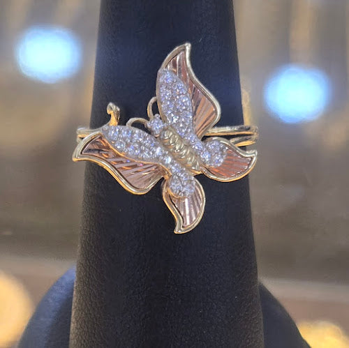 14k Gold Small Butterfly Ring Rose Gold WATERMAN JOHN JEWELRY