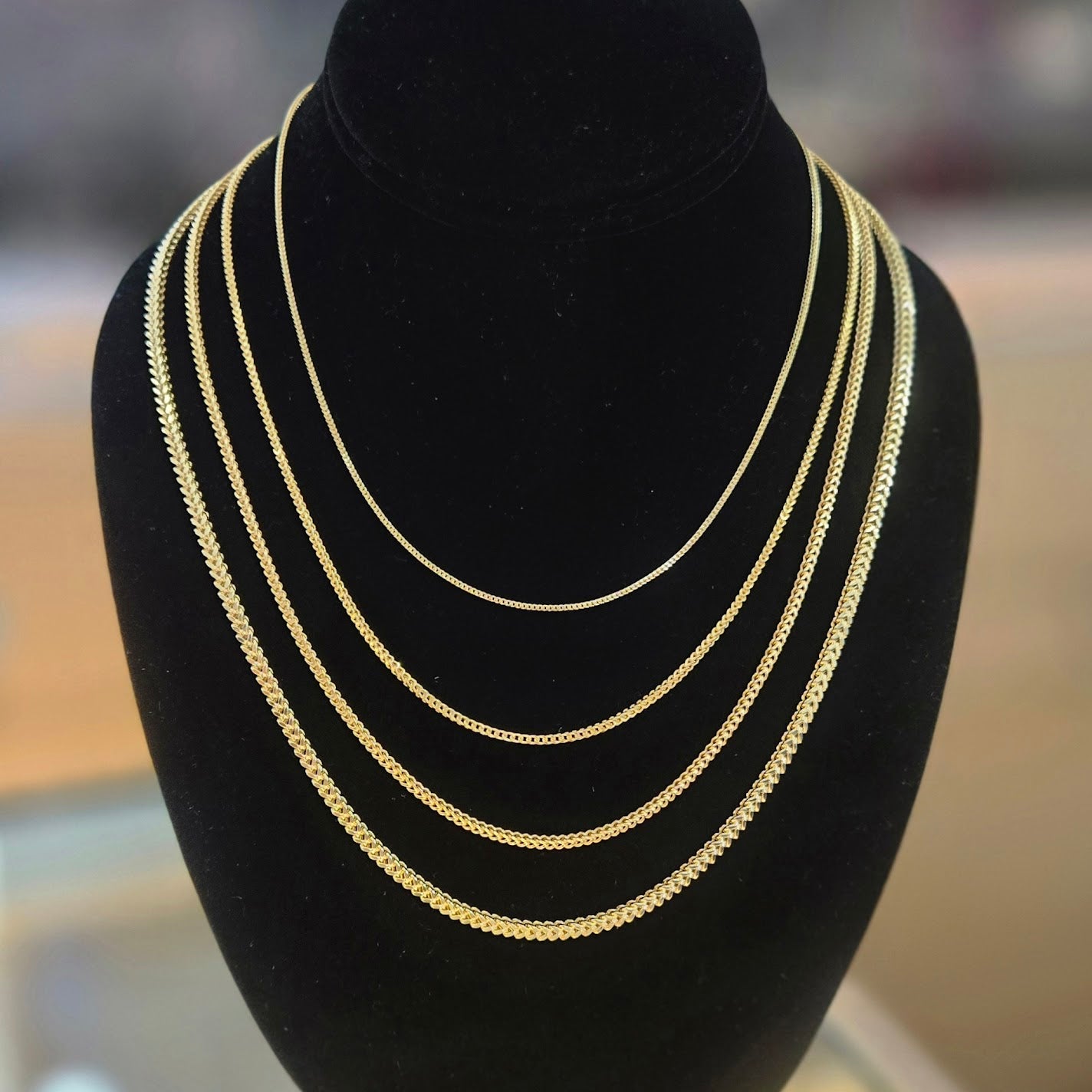 10k Gold Franco Chain, Franco Style Gold Chain, Women's Gold Chain, Men's Gold Chain, Gold Link Chain, Thin Gold Chain