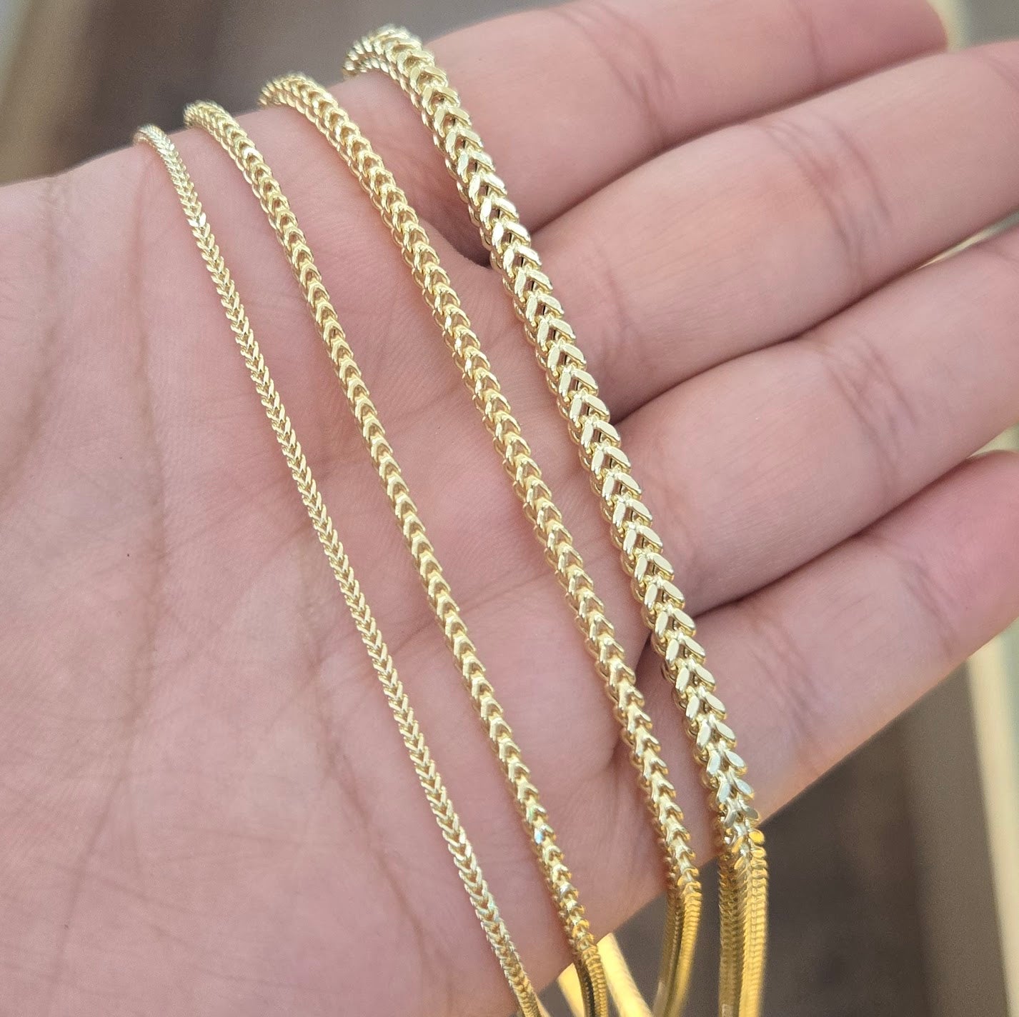 10k Gold Franco Chain, Franco Style Gold Chain, Women's Gold Chain, Men's Gold Chain, Gold Link Chain, Thin Gold Chain