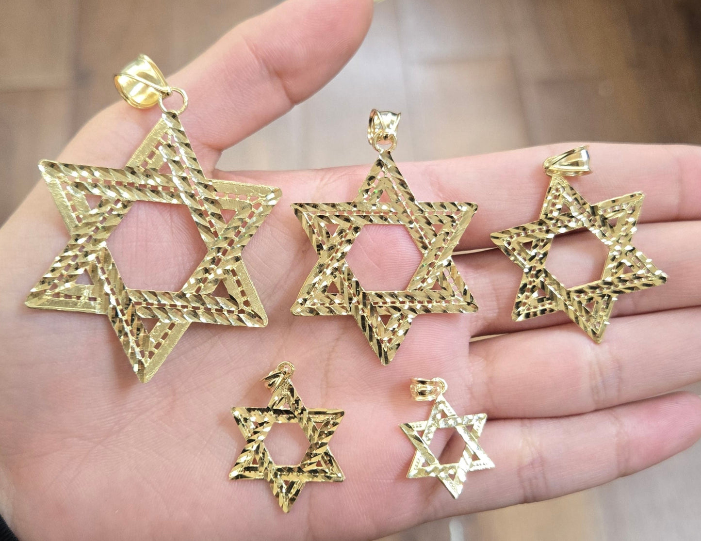 10k Gold Star of David Pendant, Six-Pointed star Pendant, Shield of David Pendant, Gold Star Pendant