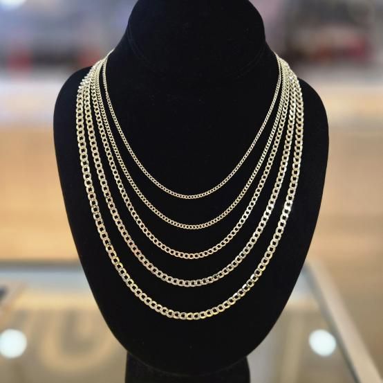 10k Yellow Gold Cuban Link Chain – 3mm Wide, Real Gold For Men & Women, 20-30 Inch