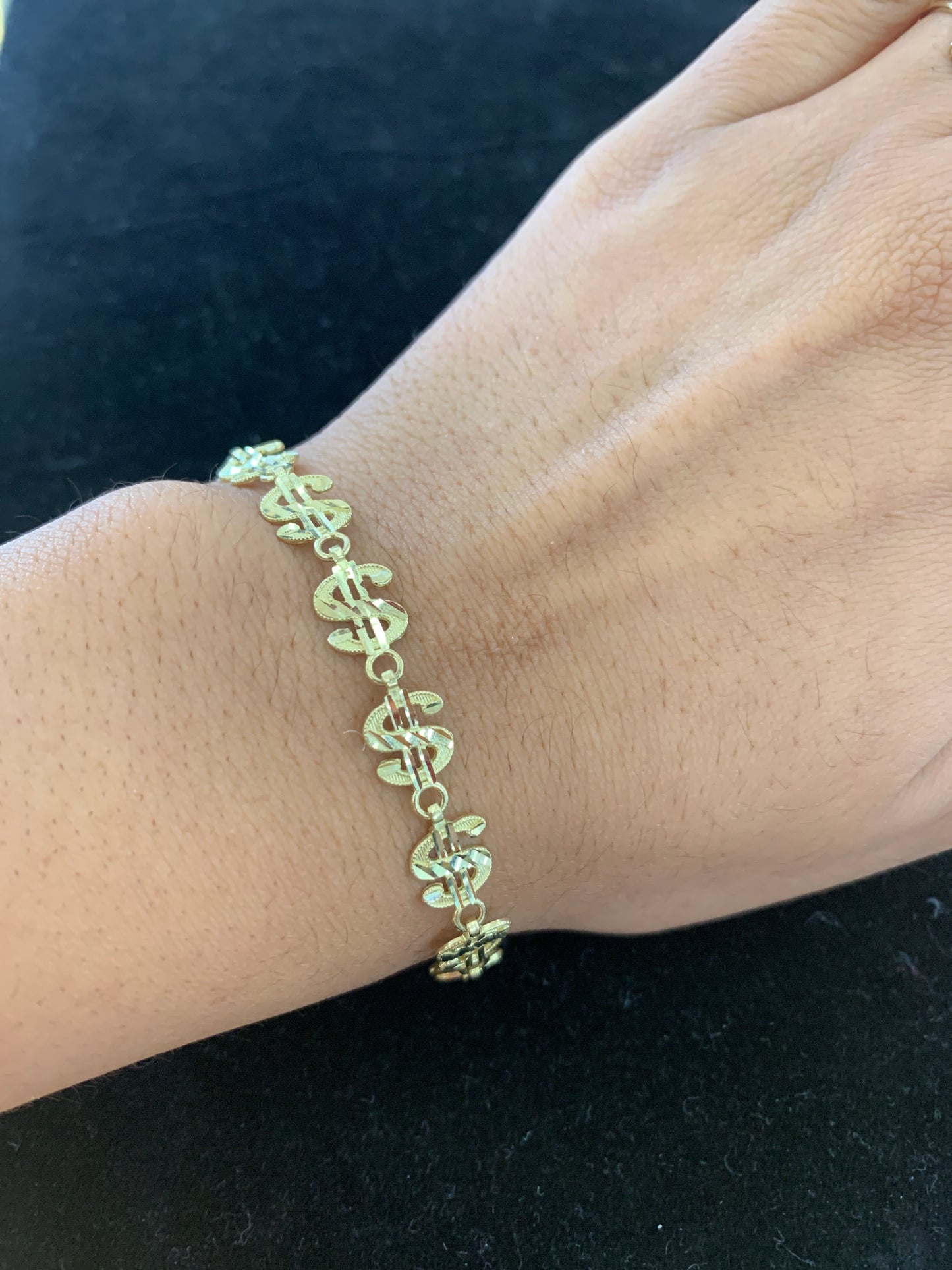 10k Money sign bracelet