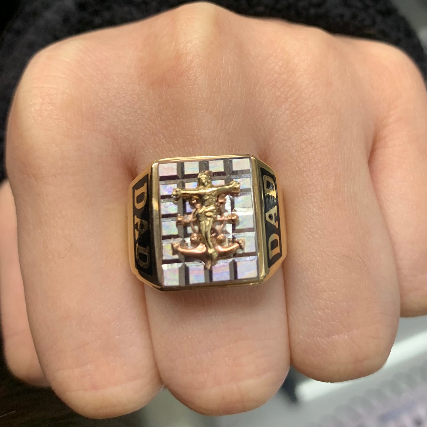 14k Dad Ring, 14k Father Ring, Gift for Father's Day ring, Men's Ring, Father's Day Gift, 14k Gold Ring, 14k Men's Ring