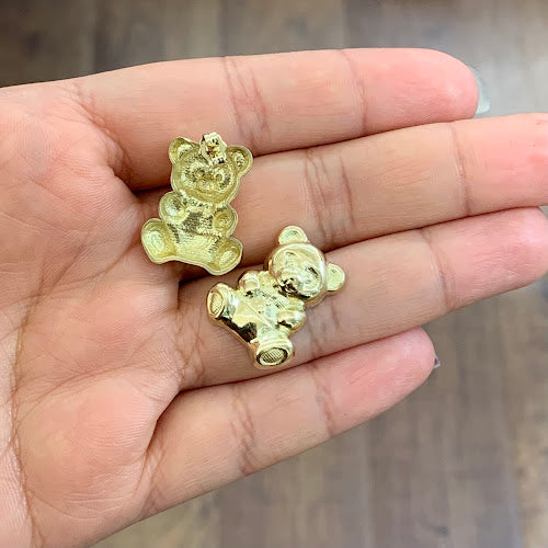 10k Gold Bear Earrings, Teddy Bear Earrings, Gold Pushback Earrings, Gold Jewelry Gifts