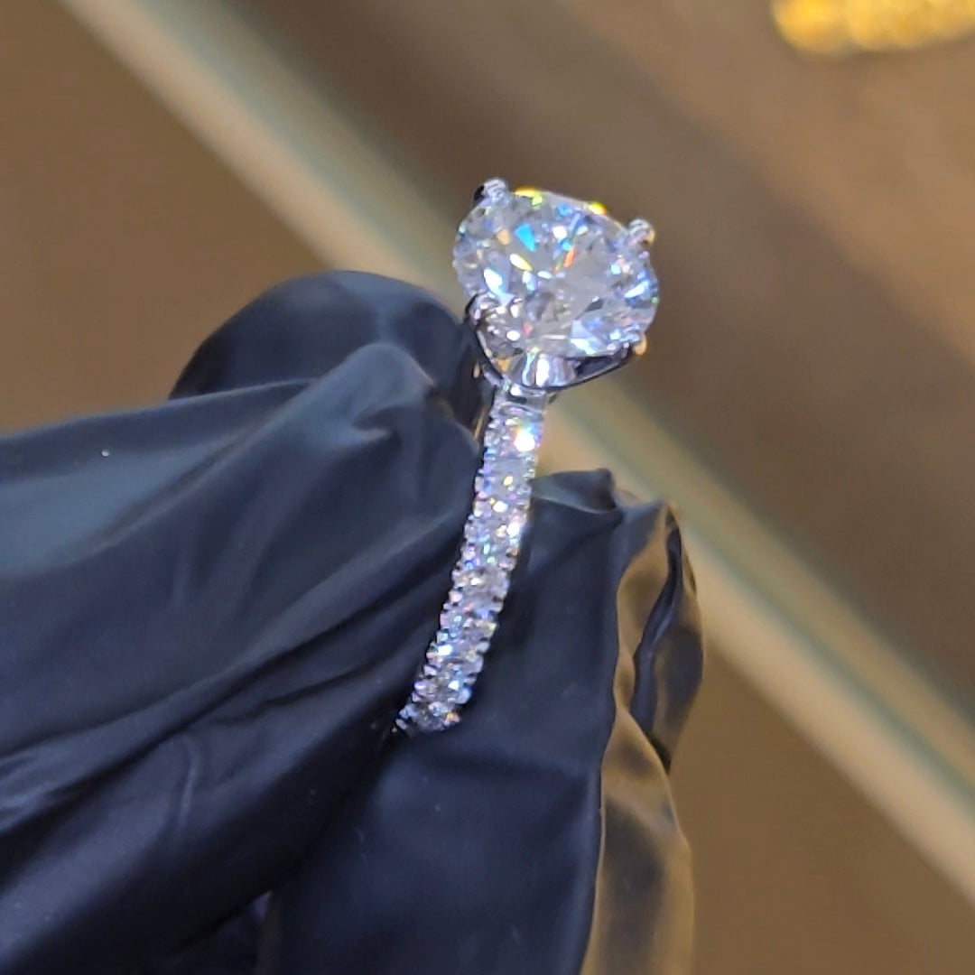 14k White Gold - 3 Carat Diamond - Engagement Ring