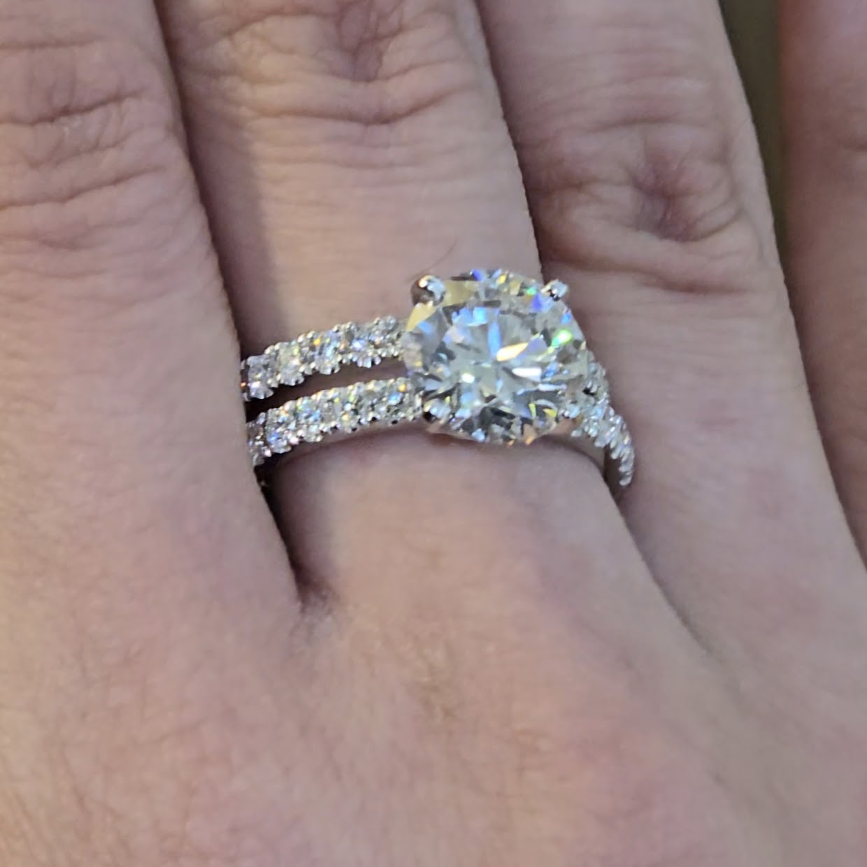 14k White Gold - 3 Carat Diamond - Engagement Ring