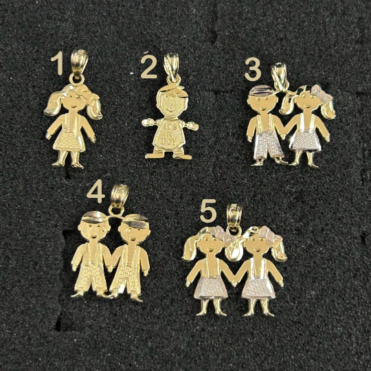 10k Gold Child Pendants, Baby Pendant, Babyboy Charm, Baby Girl