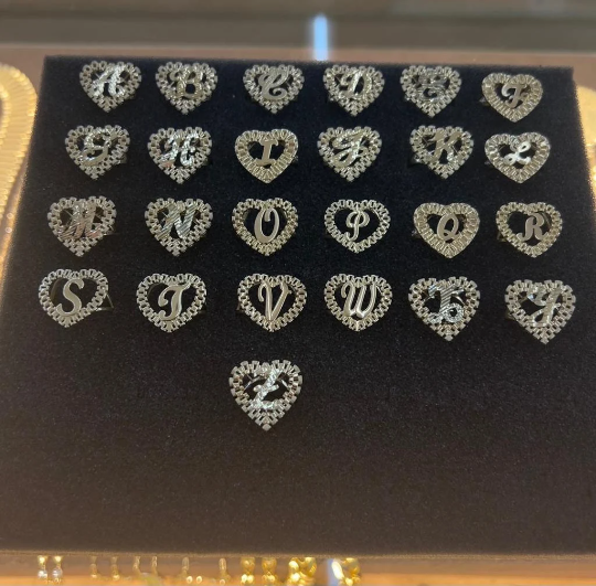 10k Gold Small A Heart Presidential Link Initial Ring, 10k Gold Small Presidential link Heart Initial Ring, 10k Gold Initial Alphabet Ring, Name Initial Ring, Letter Ring, Heart Initial Ring, Women Ring