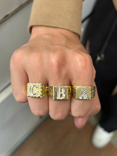 Square initial ring on sale