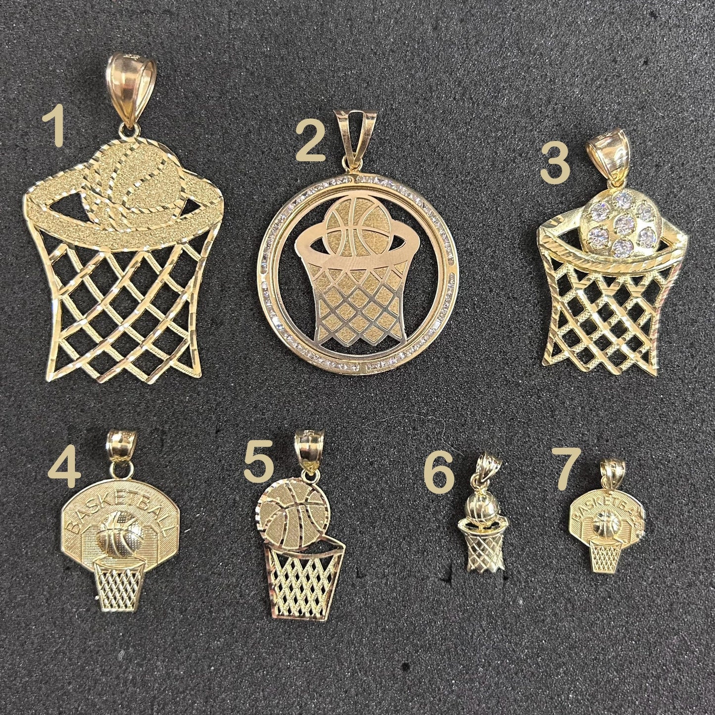 10k Gold Basketball Pendant, Basketball Hoop Pendant, Small Basketball Charm, Sports Pendant, Large Basketball Pendant, Gold Basketball Net