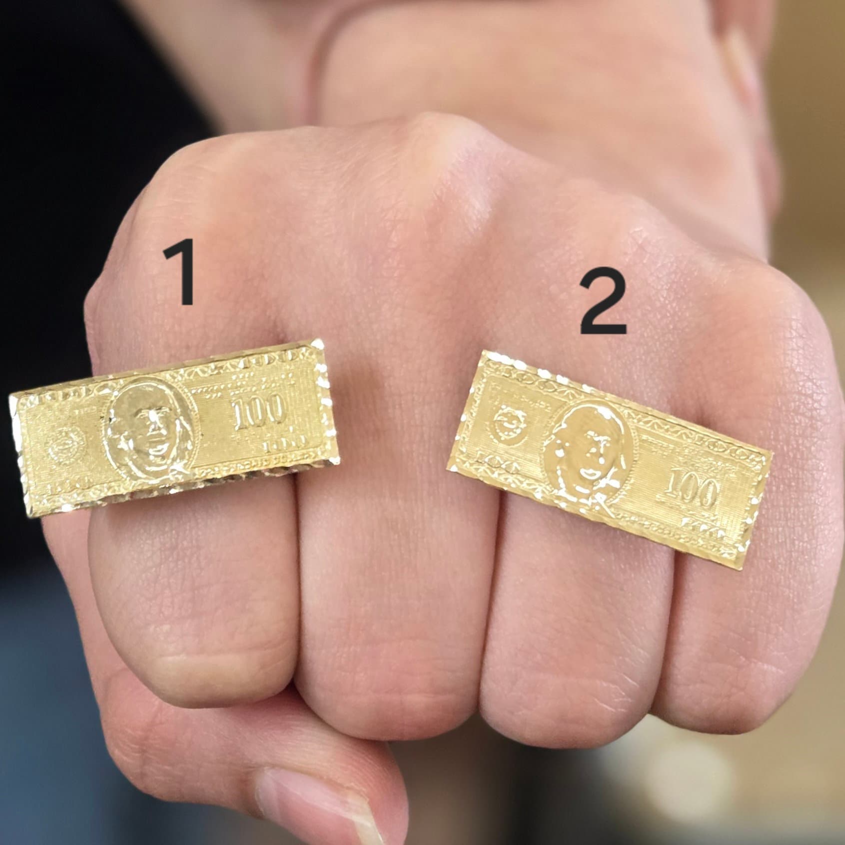 Dollar Bill 100 Dollar Diamond Earrings Moissanite $100 Dollar