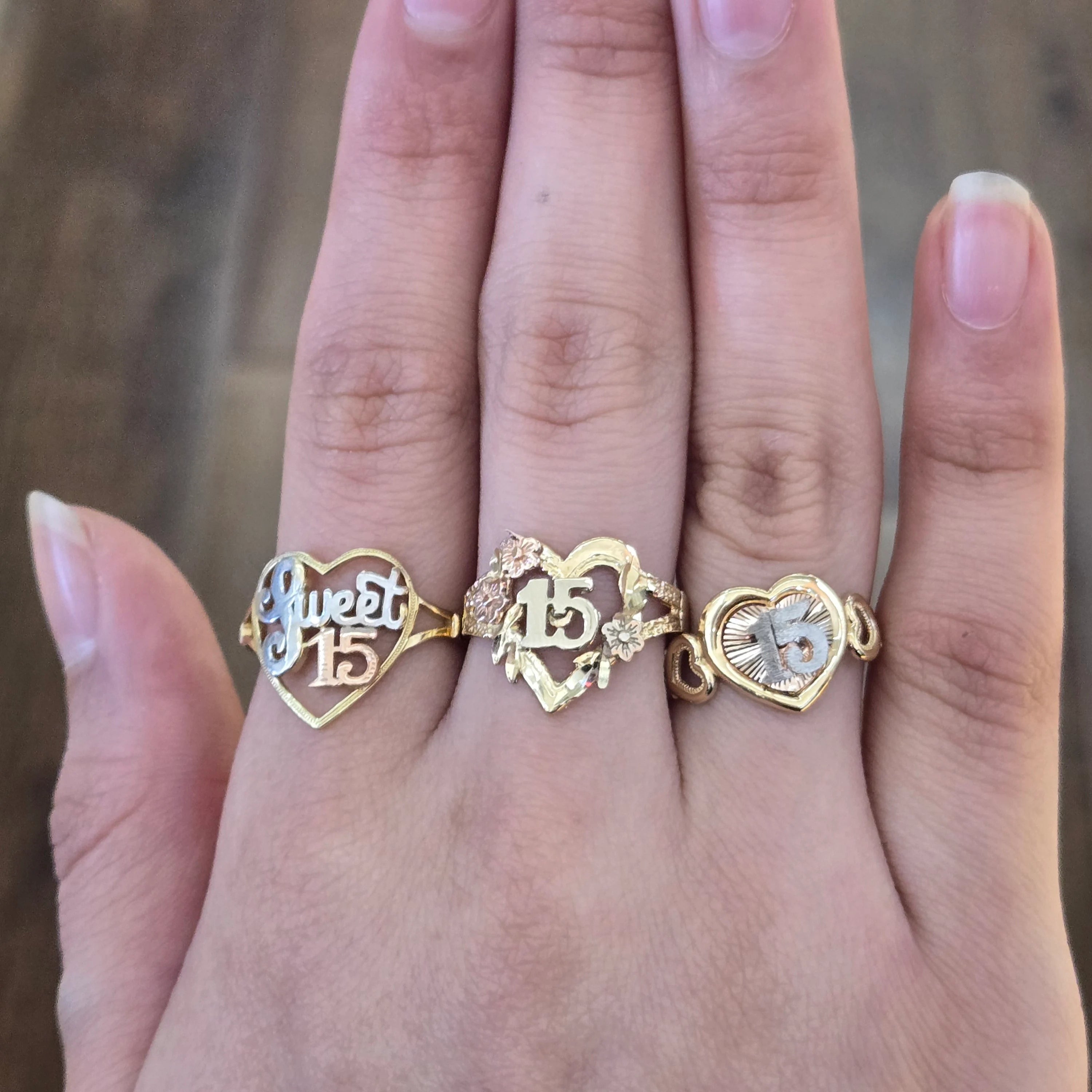 14k Gold Heart Fifteen Ring, Heart Flower Ring – WATERMAN JOHN