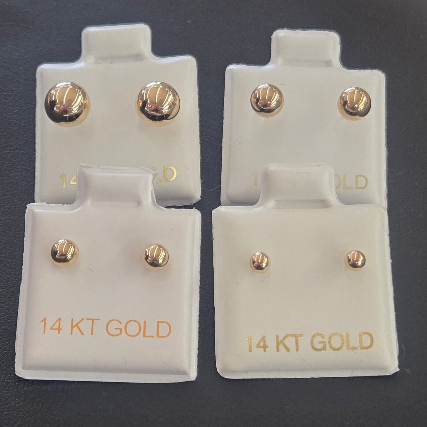 14k Yellow Gold Ball Earrings, Gold Round Earring, Round Ball Stud Earring, Screw on back, Baby Earrings, Big & Small Gold Ball Earrings