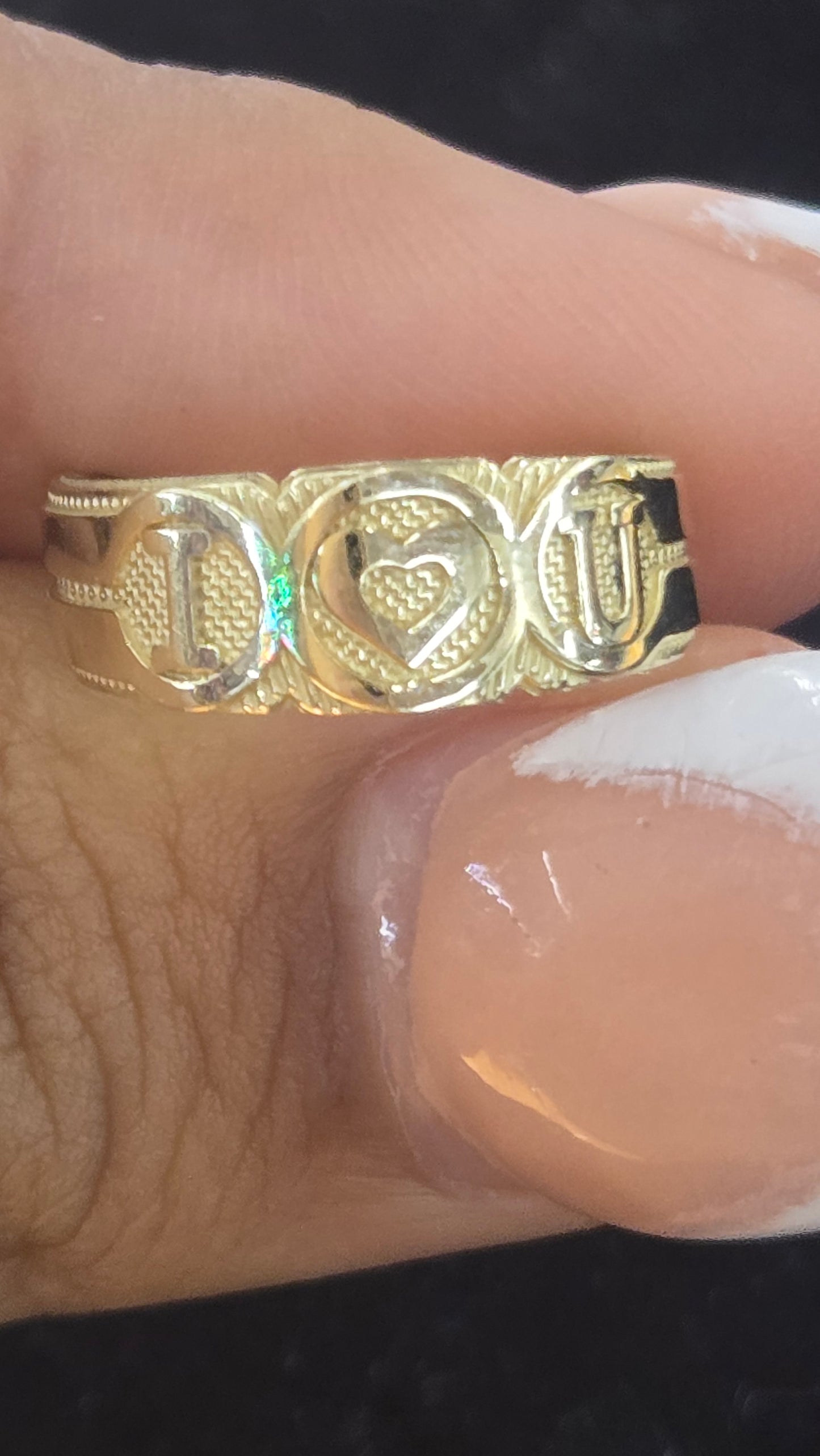 10k I love you toe ring