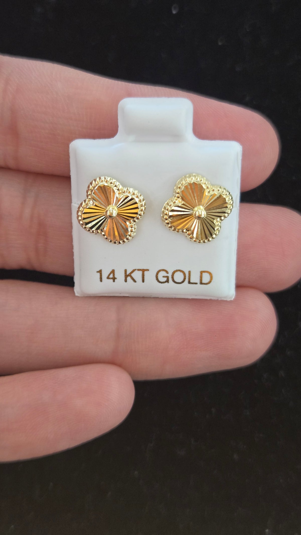 14k clover earrings