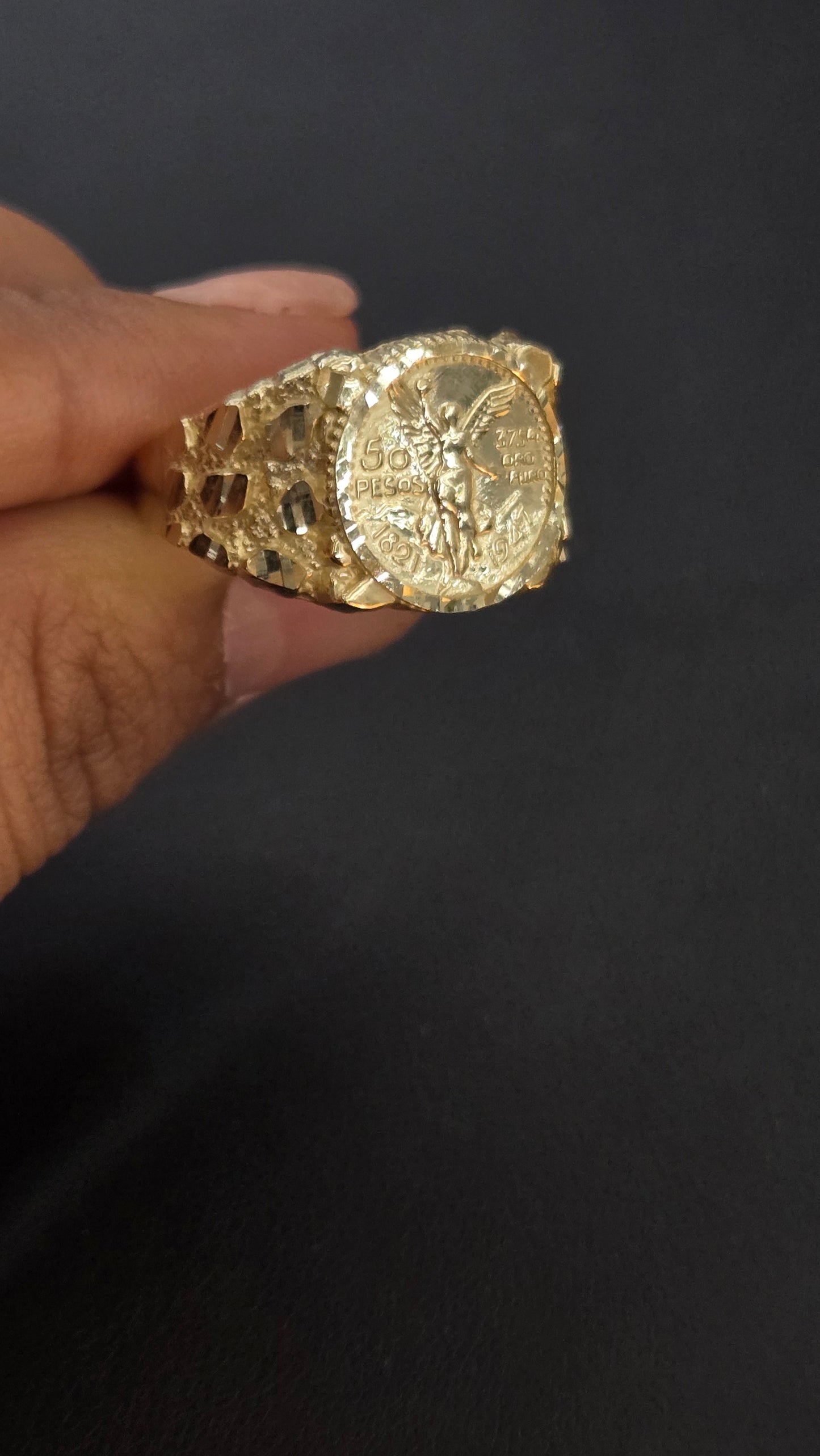 10k Nugget Centenario Ring