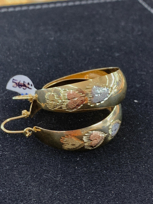 14k hoops with hears