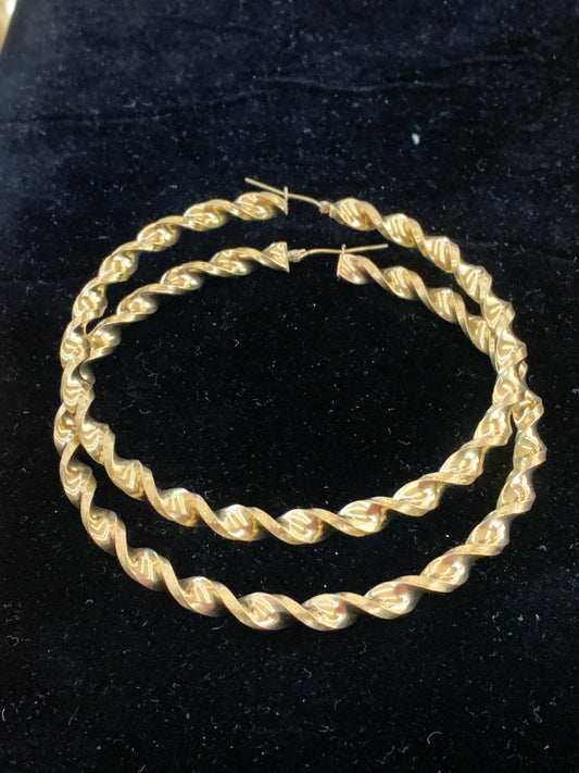 10k 3mm twisted hoops