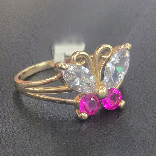 Pink Flying Rings 14k Gold Pink Butterfly Ring – WATERMAN JOHN JEWELRY INC.