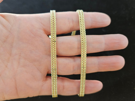 10k Gold Double Franco Bracelet, Gold Franco Bracelet, Thick Franco Bracelet, Double Layer Franco Bracelet, Double Row Franco Bracelet