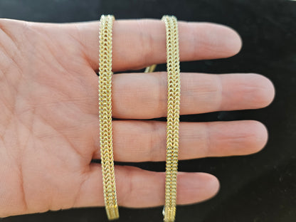 10k Gold Double Franco Bracelet, Gold Franco Bracelet, Thick Franco Bracelet, Double Layer Franco Bracelet, Double Row Franco Bracelet