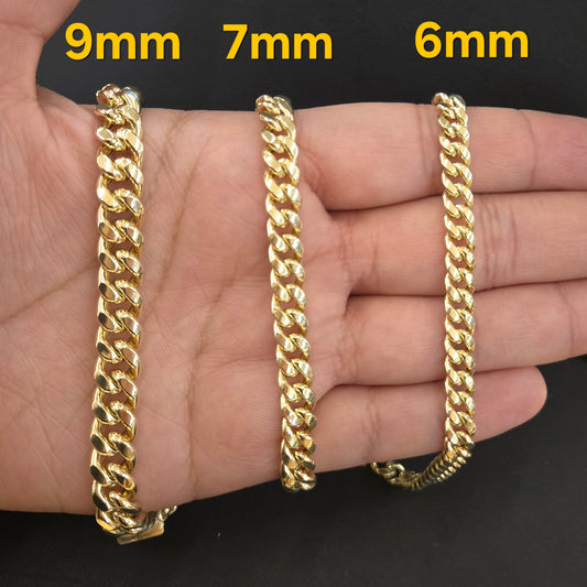 10k Gold Miami Bracelet, 9mm Gold Miami Bracelet, Miami Bracelet, Gold Bracelet for men's, Gift for men's Bracelet