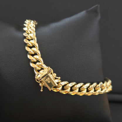 10k Gold Miami Bracelet, 6mm Gold Miami 9" Bracelet, Miami Bracelet, Gold Bracelet for men's, Gift for men'sanco Bracelet (Copy)