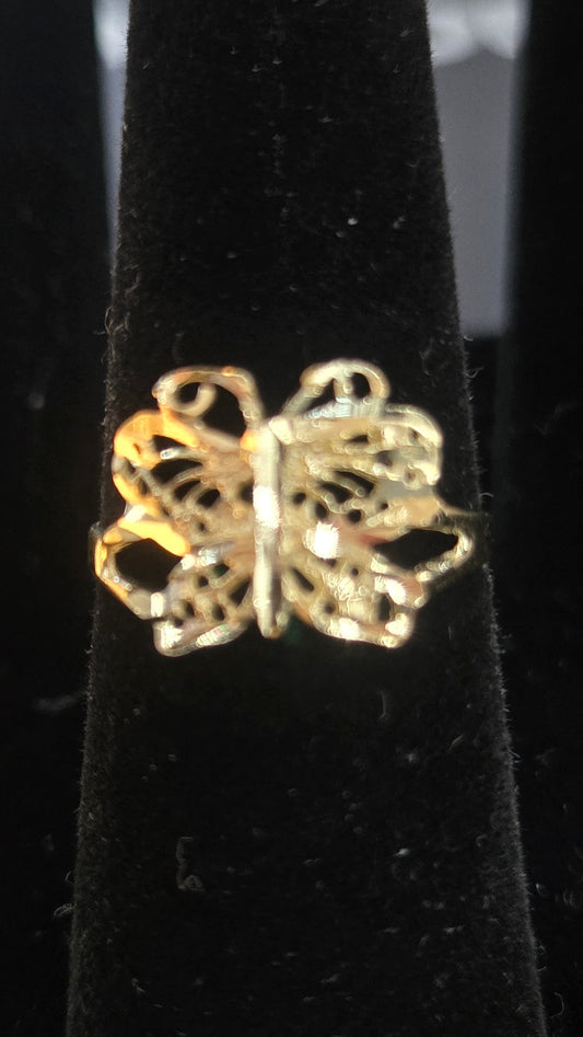 10k Butterfly Ring, 10k women's Ring, Butterfly Gold Ring, Butterfly Ring, Gift Ring for Women's, Birthday Ring