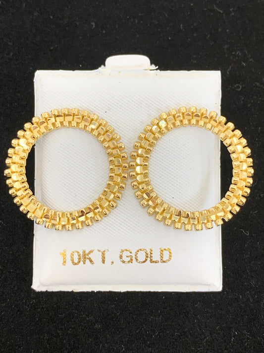 10k Rolex circle earrings