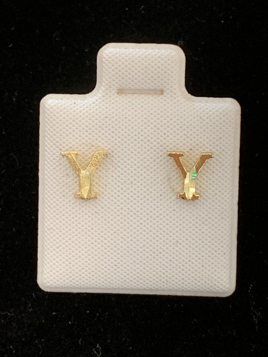 10k Y initial earrings