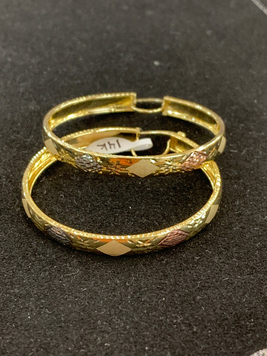 14k tri color hoops