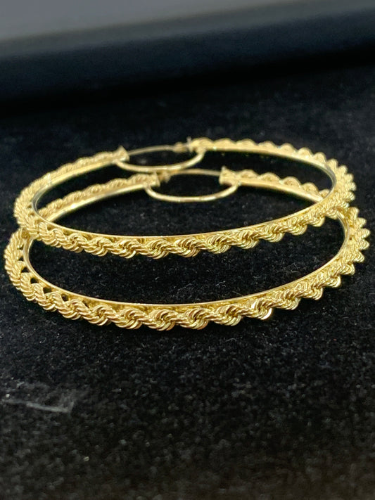 10k rope hoop earrings