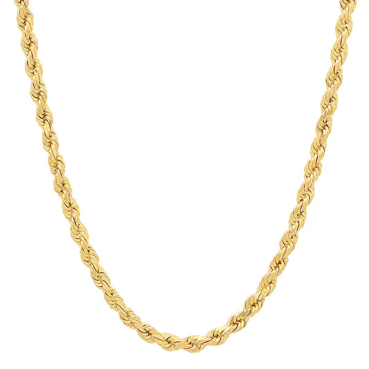 14k Solid gold 5mm Rope Chain, Gold Rope Chain, Rope Gold Necklace