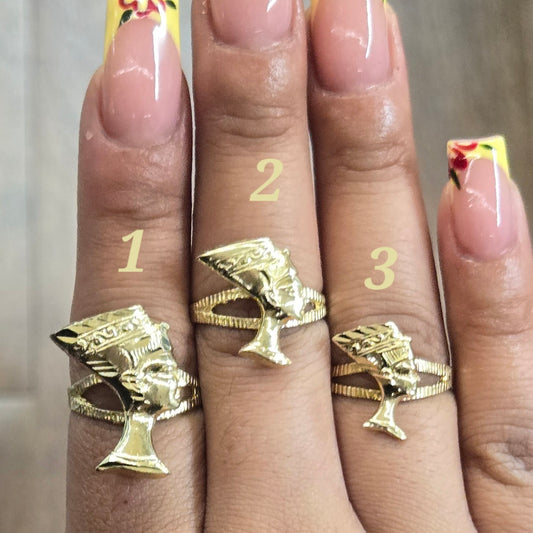 10k Gold Nefertiti Ring, Queen Nefertiti Gold Ring, Egyptian Statement, Women's and Men's Gold Ring, Gold Jewelry GIft