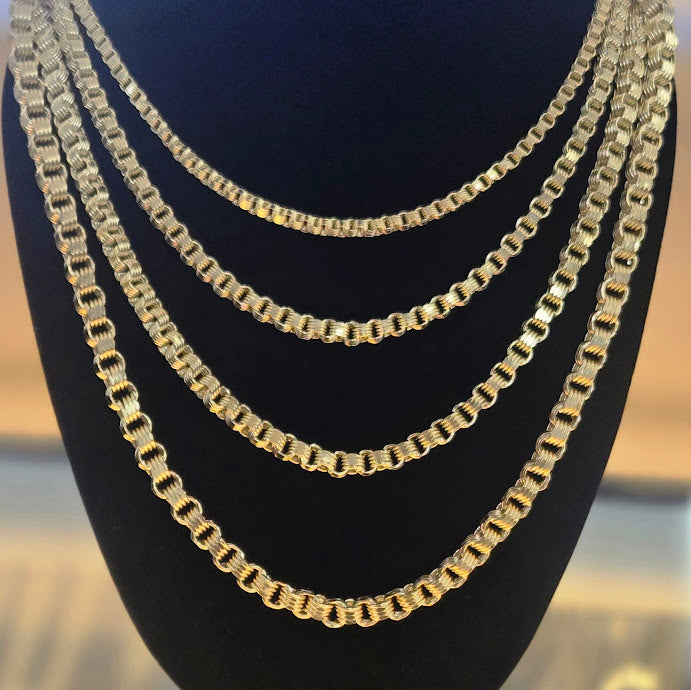 10k Gold Alexander Chain, Alexander Style Gold Chain, Women's Gold Chain, Men's Gold Chain, Gold Link Chain, Thick Gold Chain