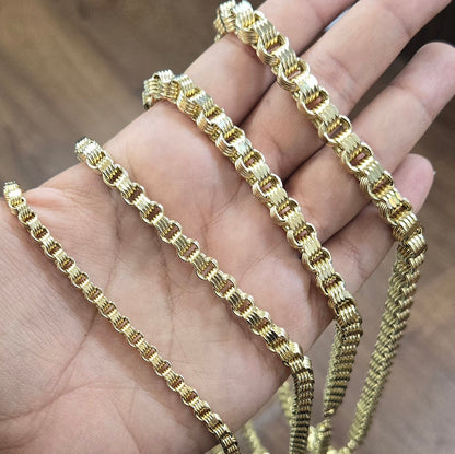 10k Gold Alexander Chain, Alexander Style Gold Chain, Women's Gold Chain, Men's Gold Chain, Gold Link Chain, Thick Gold Chain