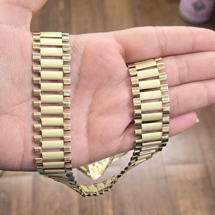 10k Gold 20mm Presidential Style Chain , Rolly Chain, Presidential Cha ...