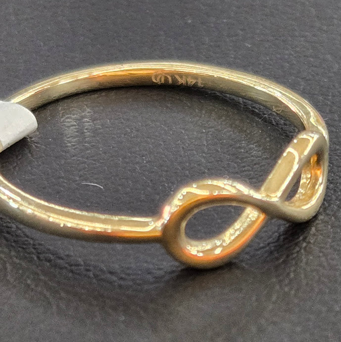 14k Gold Small Infinity Ring, Eternal Infinite Gold Ring, Gift for Her, Yellow Gold