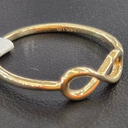 14k Gold Small Infinity Ring, Eternal Infinite Gold Ring, Gift for Her, Yellow Gold