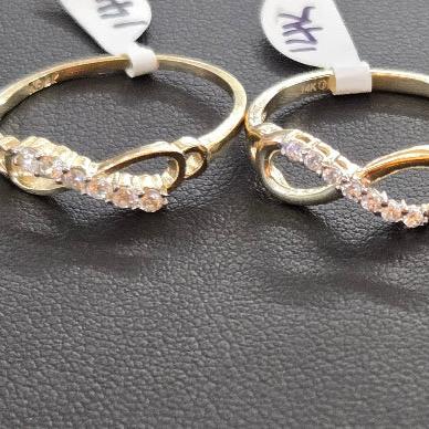 14k Gold Infinity Ring, Eternal Infinite  Ring, Gift for Her, Yellow Gold CZ Stone