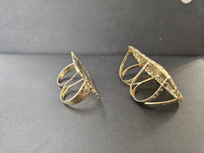 10k Gold Last Supper Two Finger Ring, Gold 2 Finger Ring, Double Ring, Gold Men's Ring, Birthday Gift Ring, Religious Ring, Ultima Cena