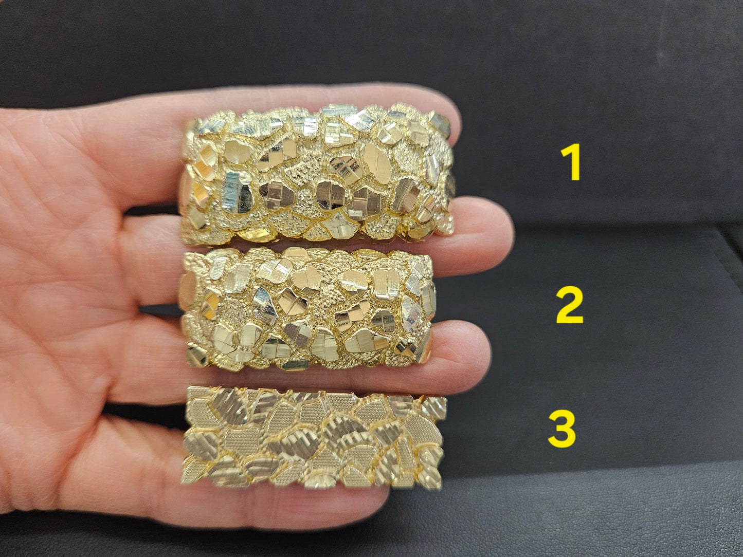 10k Nugget Two Finger Ring, Gold Nugget 2 Finger Ring, Double Ring, Gold Men's Ring, Birthday Gift Ring