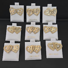 10k Yellow Gold Big Presidential link Heart Initial Earrings, Letter Earring, Alphabet Letter Earring, Gold Initial Earrings, Cursive Letter