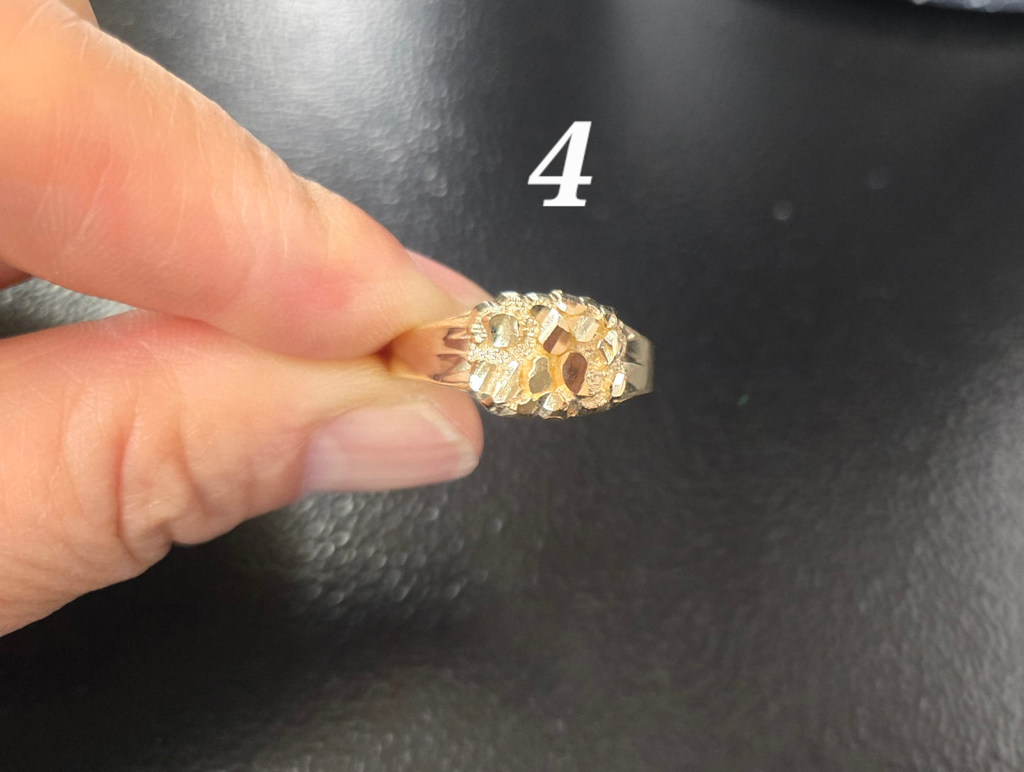 10k Gold Rectangle Nugget Ring, Gold Nugget Style Ring, Men's Gold Ring, Gifts for him, Birthday Gift Ring, Small Medium Nugget Ring