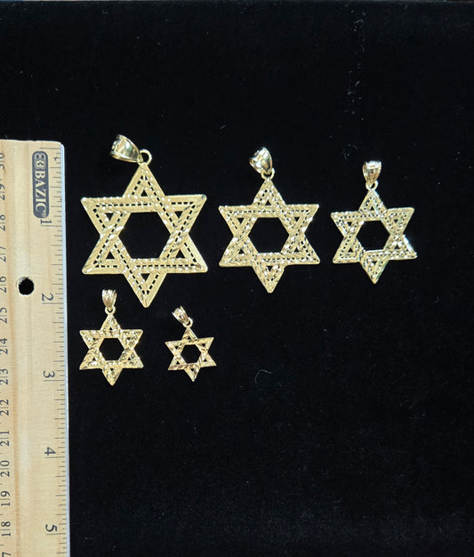 10k Gold Star of David Pendant, Six-Pointed star Pendant, Shield of David Pendant, Gold Star Pendant