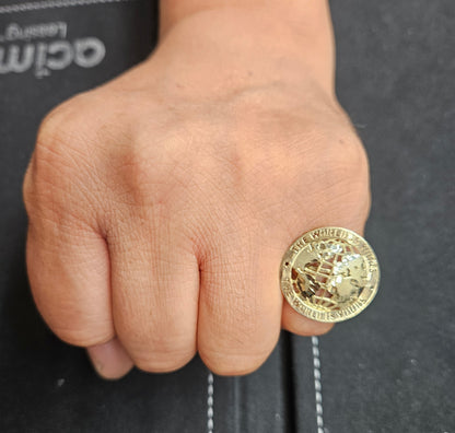 10k Gold  Small World Is Yours Ring, World Ring, Globe Ring, 10k Men's Gold Ring, Men's Ring, Birthday Men's Ring (Copy)