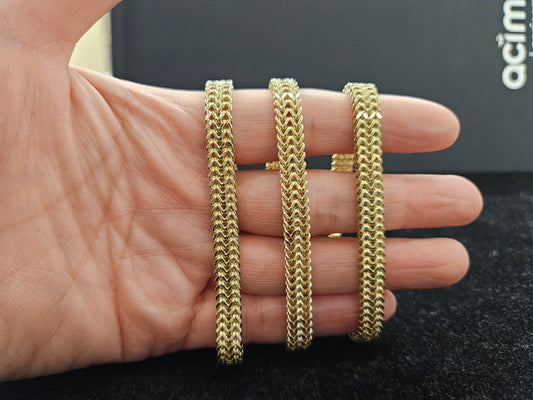 10k Gold Double Franco Bracelet, Gold Franco Bracelet, Thick Franco Bracelet, Double Layer Franco Bracelet, Double Row Franco Bracelet (Copy)